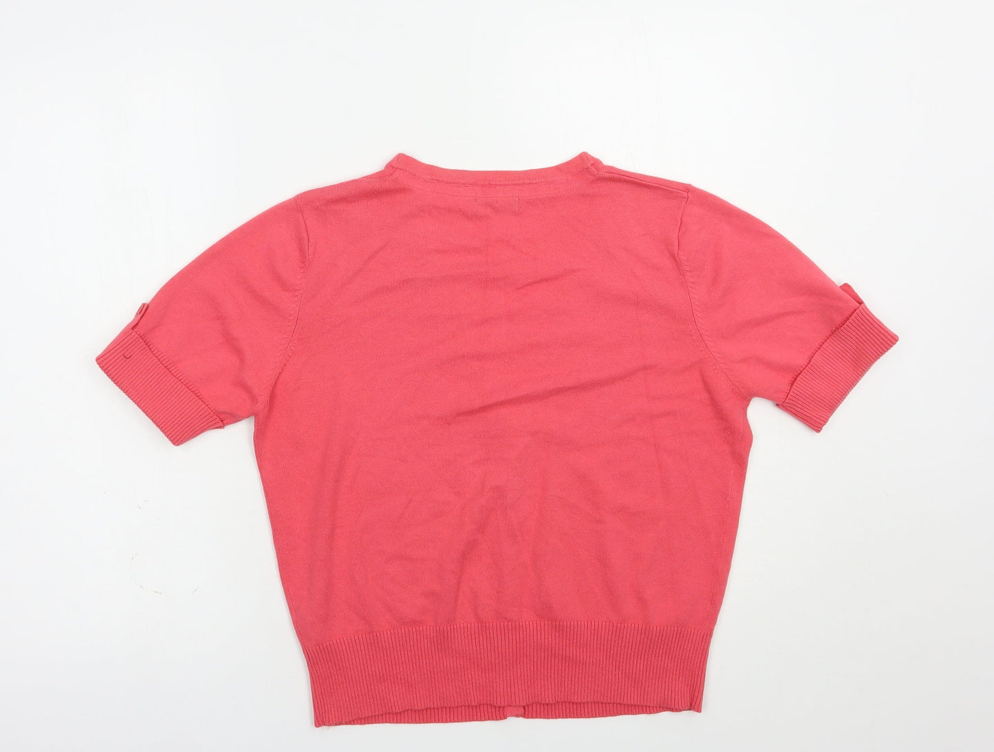 Womens UK Size M M&Co Pink Full Zip Jumper