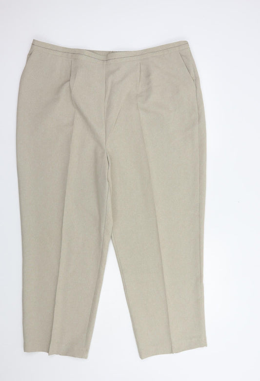 Bonmarché Womens Beige  Polyester Dress Pants Trousers Size 22 L28 in Regular