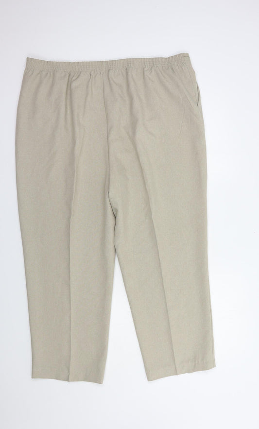Bonmarché Womens Beige  Polyester Dress Pants Trousers Size 22 L28 in Regular