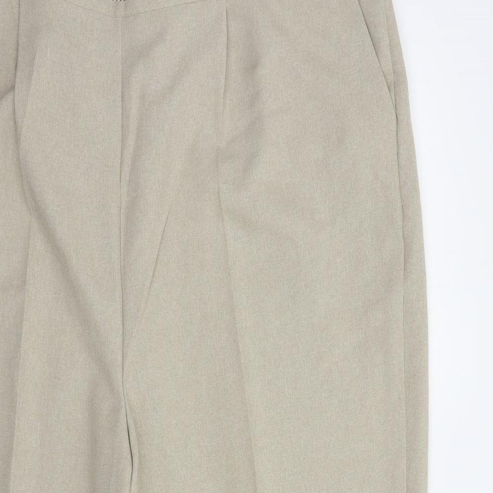 Bonmarché Womens Beige  Polyester Dress Pants Trousers Size 22 L28 in Regular