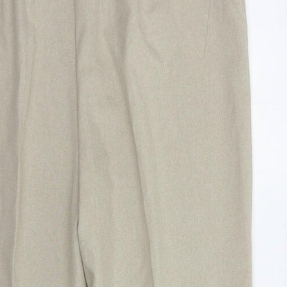 Bonmarché Womens Beige  Polyester Dress Pants Trousers Size 22 L28 in Regular