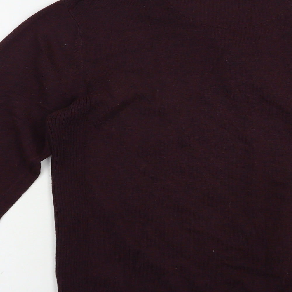 NEXT Mens Purple V-Neck  Cotton Pullover Jumper Size M