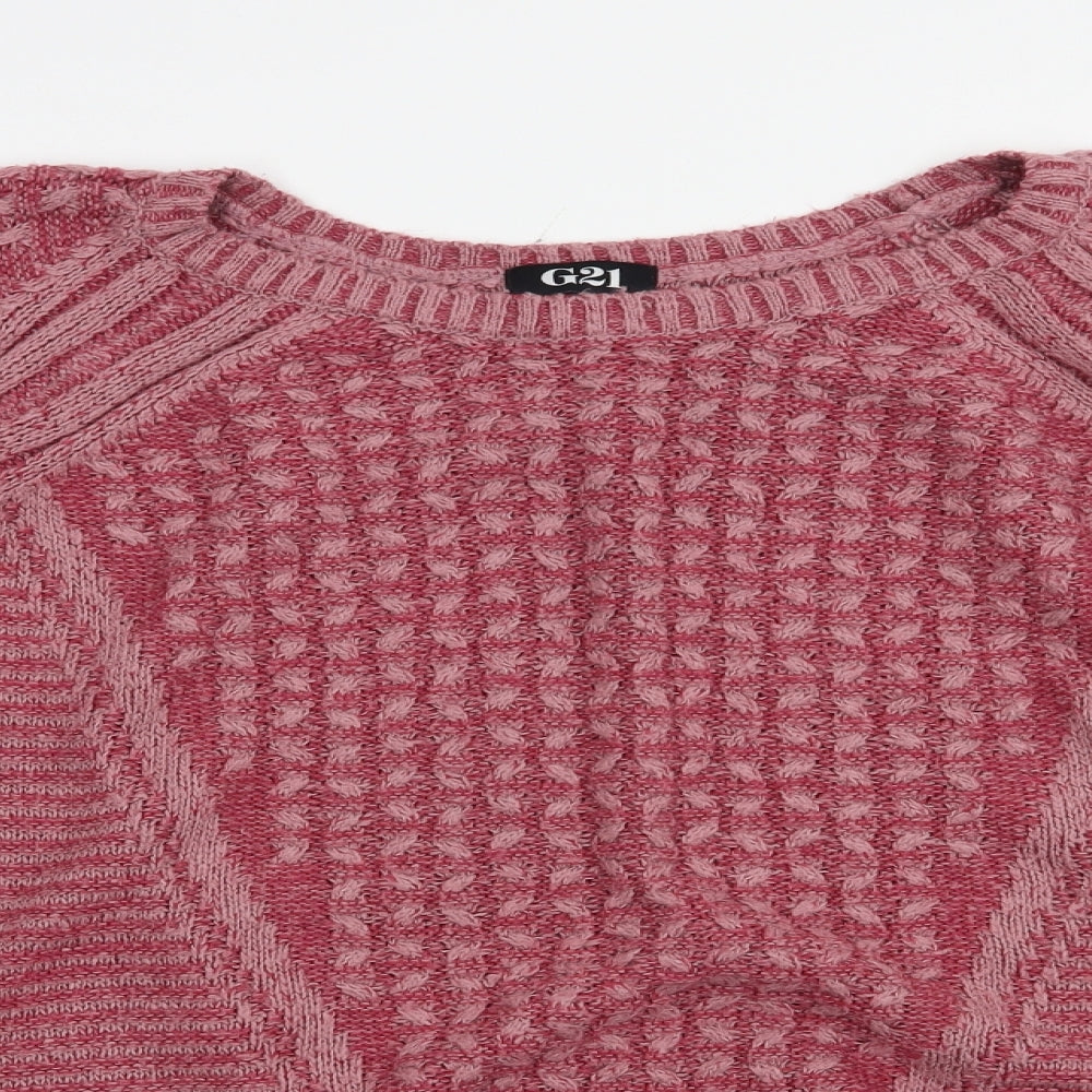 George Womens Pink Boat Neck  Acrylic Pullover Jumper Size 16