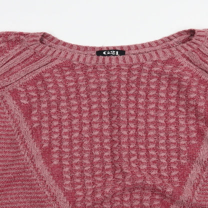 George Womens Pink Boat Neck  Acrylic Pullover Jumper Size 16