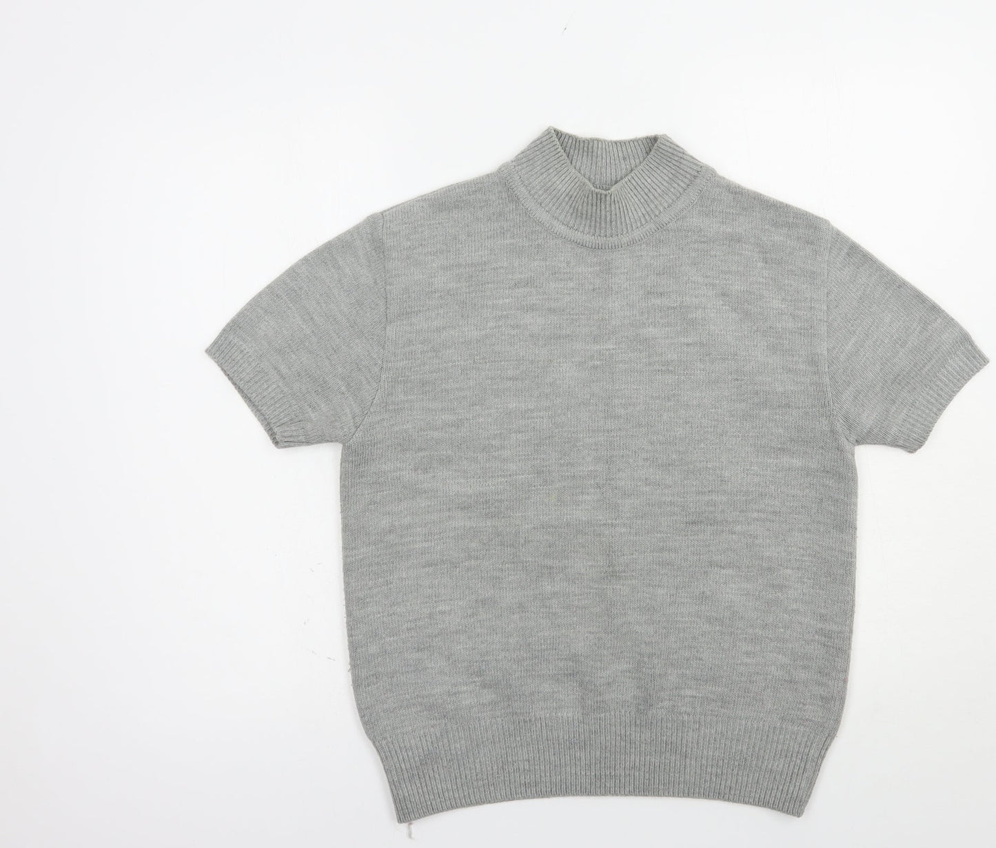 Liz Claiborne Womens Grey Mock Neck  Acrylic Pullover Jumper Size M