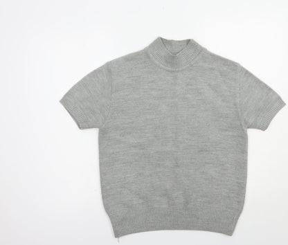 Liz Claiborne Womens Grey Mock Neck  Acrylic Pullover Jumper Size M