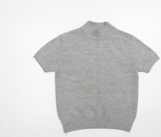 Liz Claiborne Womens Grey Mock Neck  Acrylic Pullover Jumper Size M