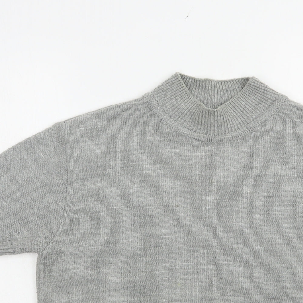 Liz Claiborne Womens Grey Mock Neck  Acrylic Pullover Jumper Size M