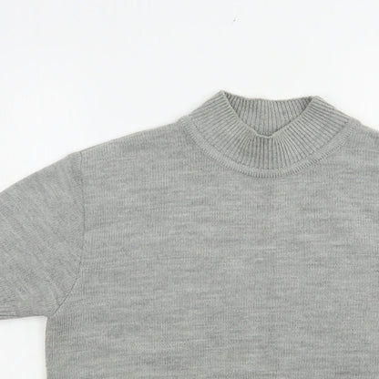 Liz Claiborne Womens Grey Mock Neck  Acrylic Pullover Jumper Size M