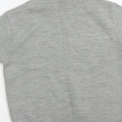 Liz Claiborne Womens Grey Mock Neck  Acrylic Pullover Jumper Size M