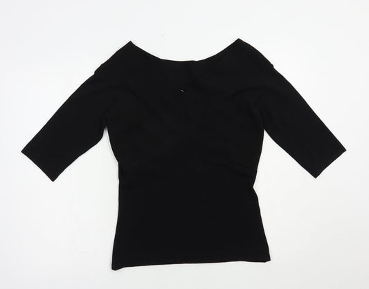 Alex & Co. Womens Black V-Neck  Viscose Pullover Jumper Size S