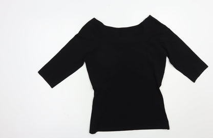 Alex & Co. Womens Black V-Neck  Viscose Pullover Jumper Size S