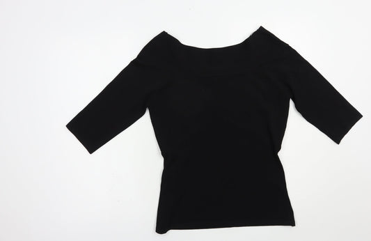 Alex & Co. Womens Black V-Neck  Viscose Pullover Jumper Size S