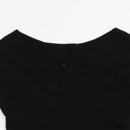 Alex & Co. Womens Black V-Neck  Viscose Pullover Jumper Size S