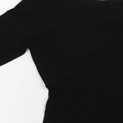 Alex & Co. Womens Black V-Neck  Viscose Pullover Jumper Size S