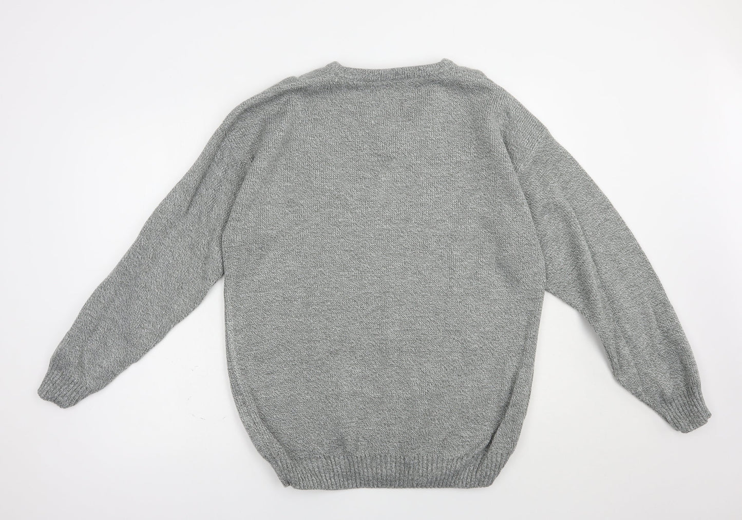 Premier Man Mens Grey V-Neck  Acrylic Pullover Jumper Size M