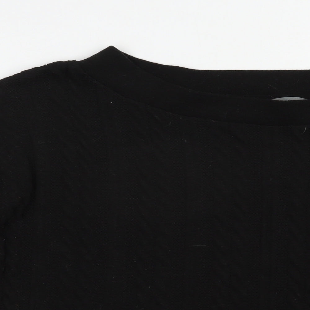 Nutmeg Womens Black Boat Neck  Polyester Pullover Jumper Size 14