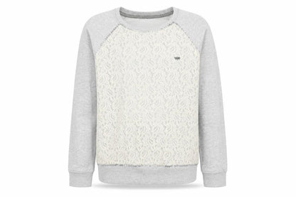 Front view of Next girls’ grey 100% cotton pullover sweatshirt, size 11, years pullover