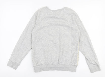Back view of Next girls’ grey 100% cotton pullover sweatshirt, size 11, years pullover
