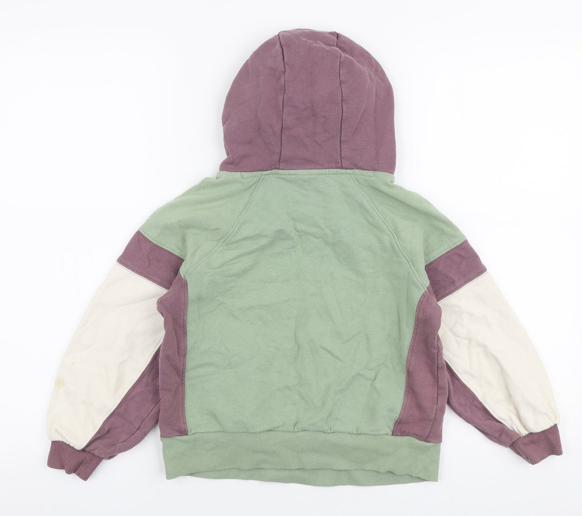 Back view of Next girls’ multicoloured cotton pullover hoodie, size 9, years pullover