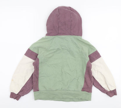 Back view of Next girls’ multicoloured cotton pullover hoodie, size 9, years pullover