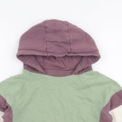 Close-up detail of Next girls’ multicoloured cotton pullover hoodie, size 9, years pullover