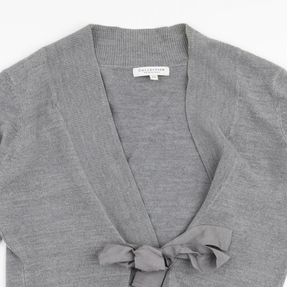 Womens UK Size 12 Debenhams Grey Cardigan Jumper