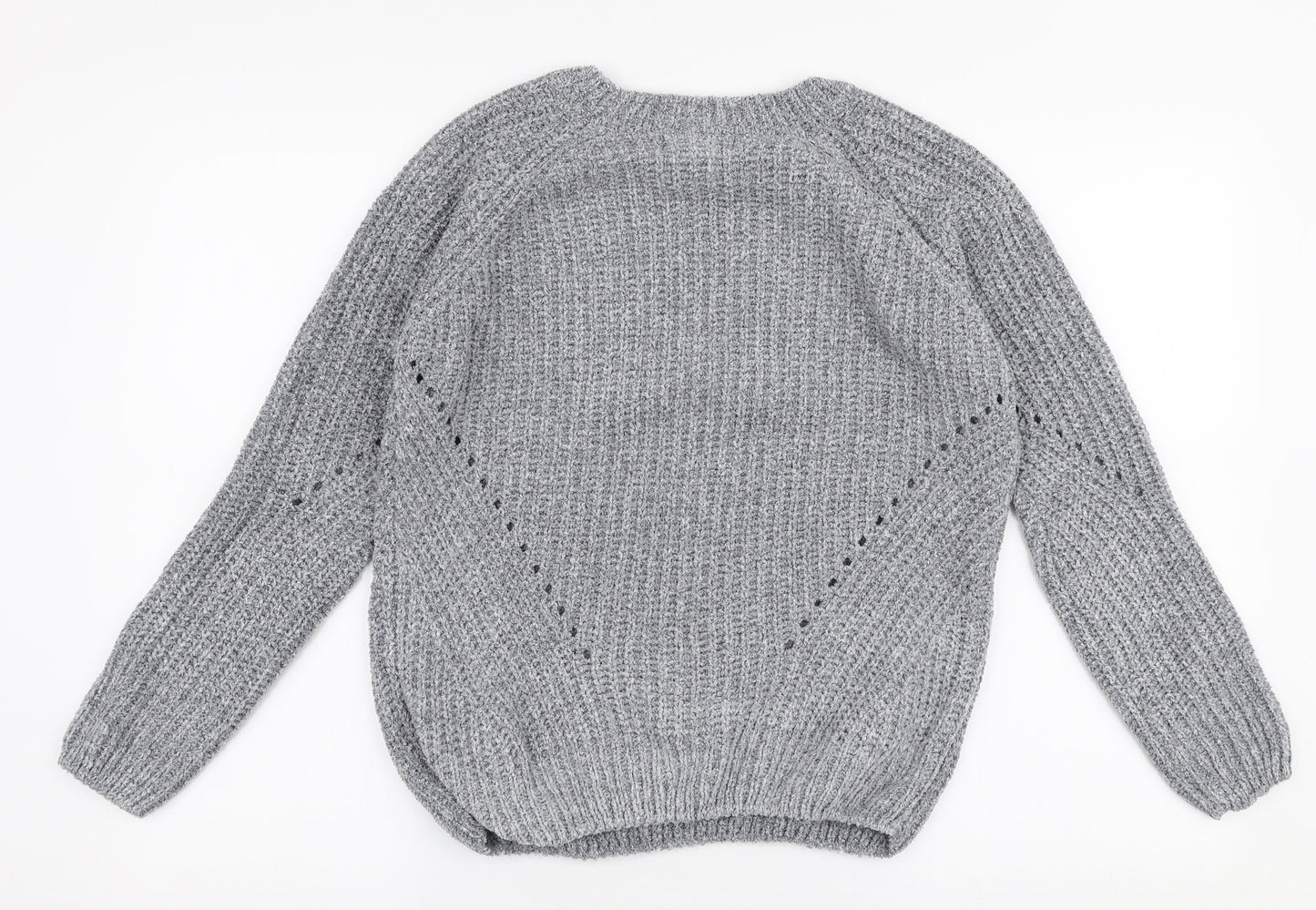 Primark Womens Grey Round Neck  Polyester Pullover Jumper Size S