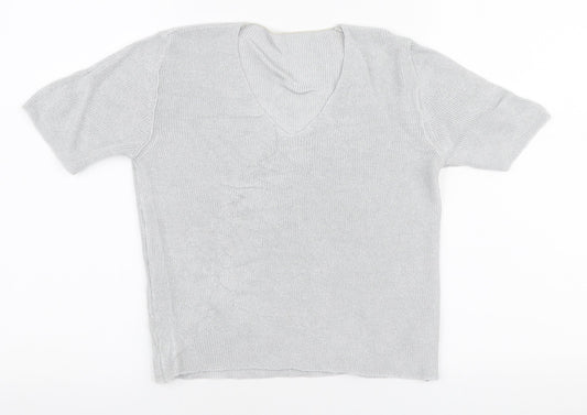 Womens UK Size 10 Marks and Spencer Grey Basic T-Shirt