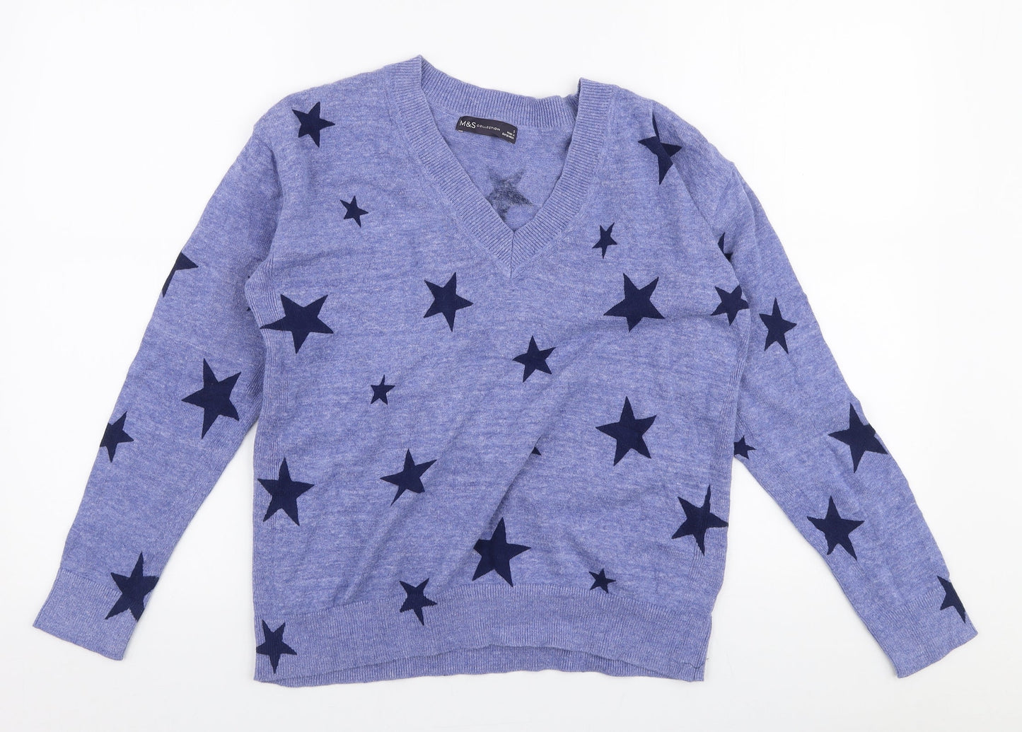 Womens UK Size S Marks and Spencer Blue Pullover Jumper