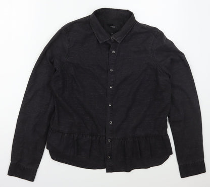Womens UK Size 14 NEXT Grey Basic Button-Up