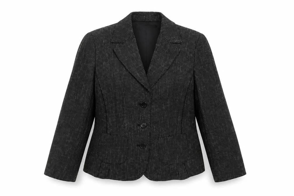Womens UK Size 14 Papaya Regular Black Suit Jacket