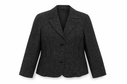 Womens UK Size 14 Papaya Regular Black Suit Jacket