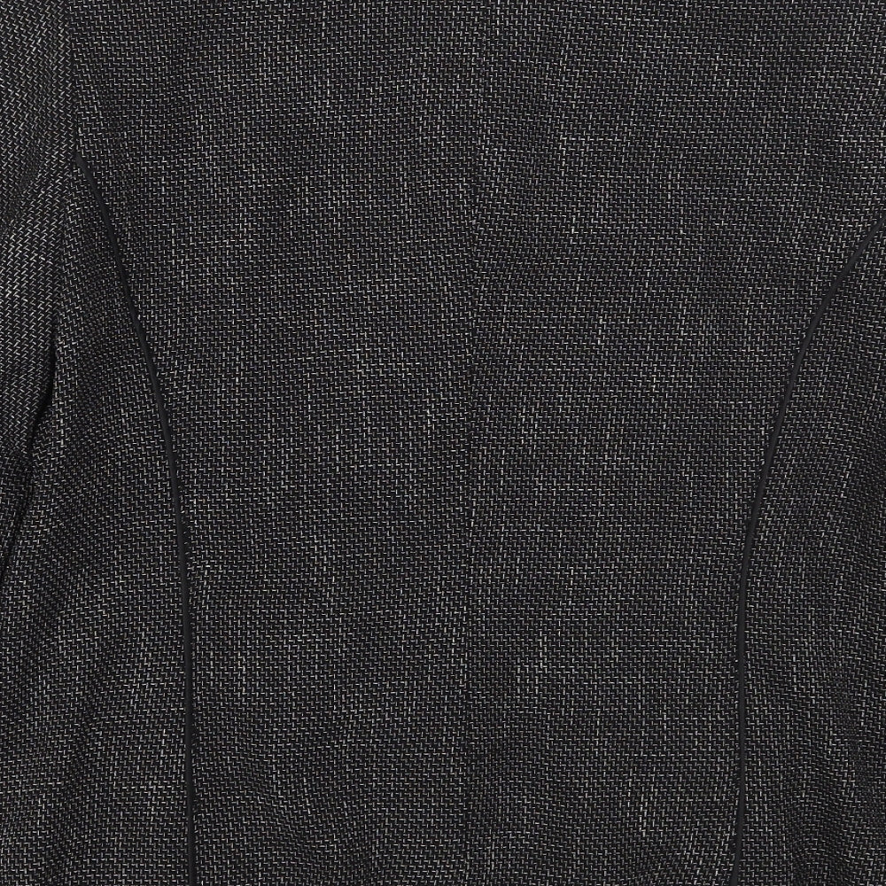 Papaya Womens Black Geometric Polyester Jacket Suit Jacket Size 14