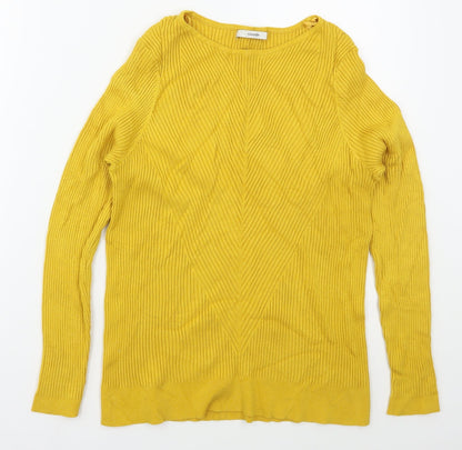 George Womens Yellow Boat Neck  Viscose Pullover Jumper Size 20