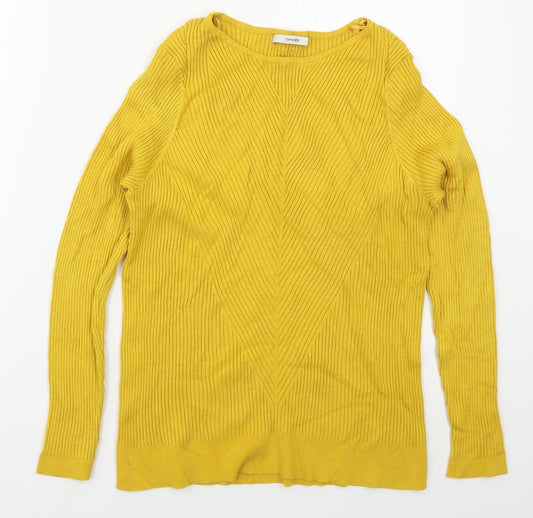 George Womens Yellow Boat Neck  Viscose Pullover Jumper Size 20