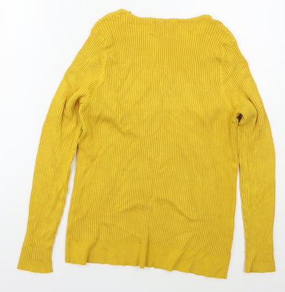 George Womens Yellow Boat Neck  Viscose Pullover Jumper Size 20