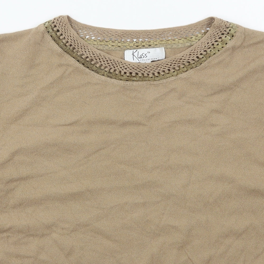 Womens UK Size L Klass Beige Pullover Jumper