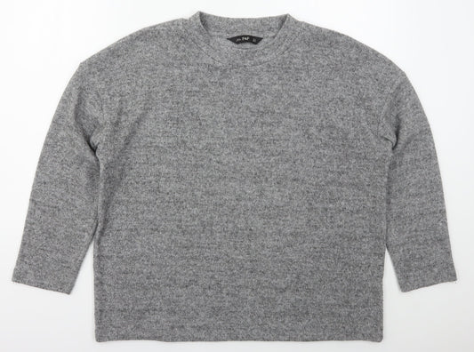 F&F Womens Grey Mock Neck  Polyester Pullover Jumper Size 14