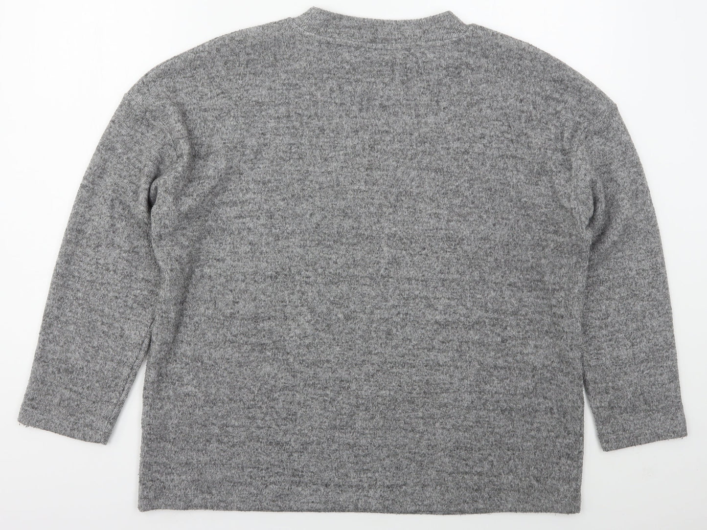 F&F Womens Grey Mock Neck  Polyester Pullover Jumper Size 14