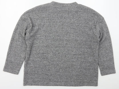 F&F Womens Grey Mock Neck  Polyester Pullover Jumper Size 14