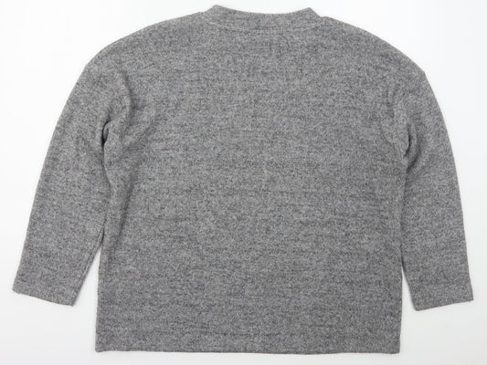 F&F Womens Grey Mock Neck  Polyester Pullover Jumper Size 14