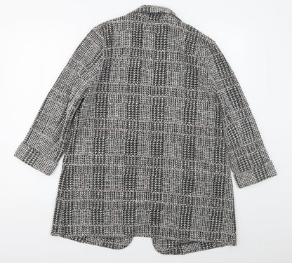 F&F Womens Grey Check  Jacket Coatigan Size 14   - Pink