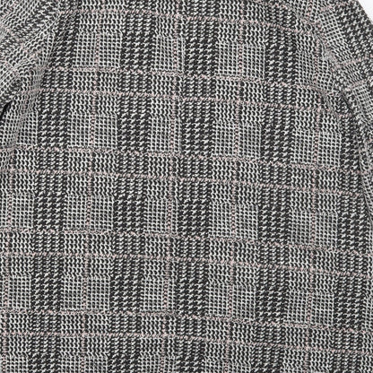 F&F Womens Grey Check  Jacket Coatigan Size 14   - Pink