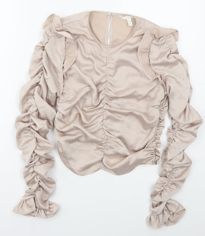 Womens UK Size S H&M Pink Basic Blouse