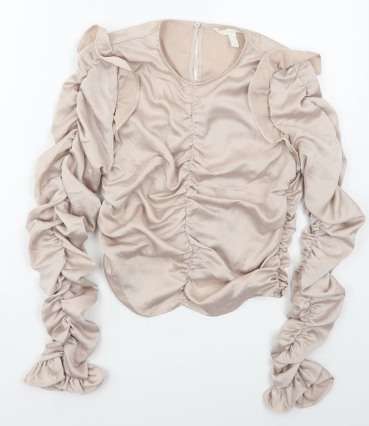 Womens UK Size S H&M Pink Basic Blouse