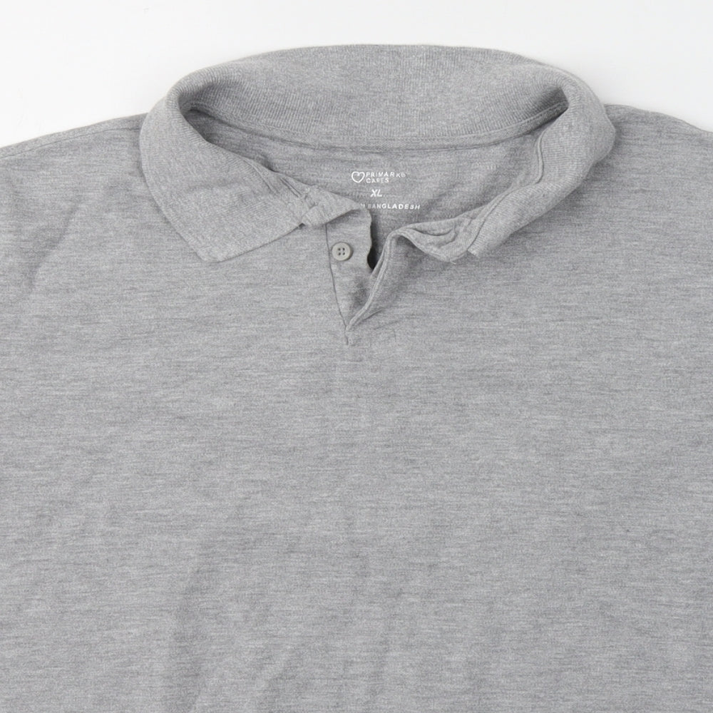 Primark Mens Grey  Cotton  Polo Size XL Collared Pullover