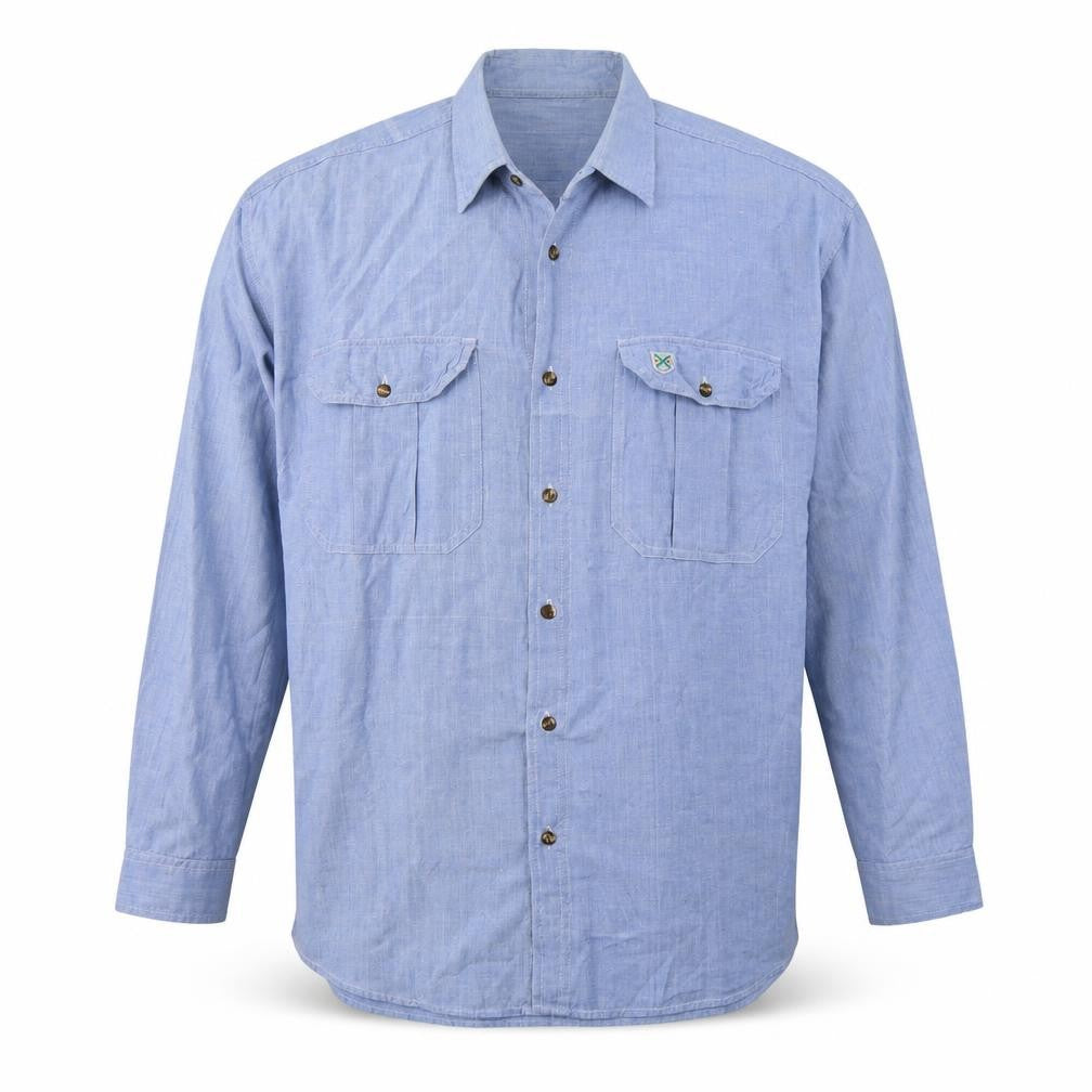 Mens UK Size M Venetti Blue  Button-Up Long Sleeve Casual Shirt
