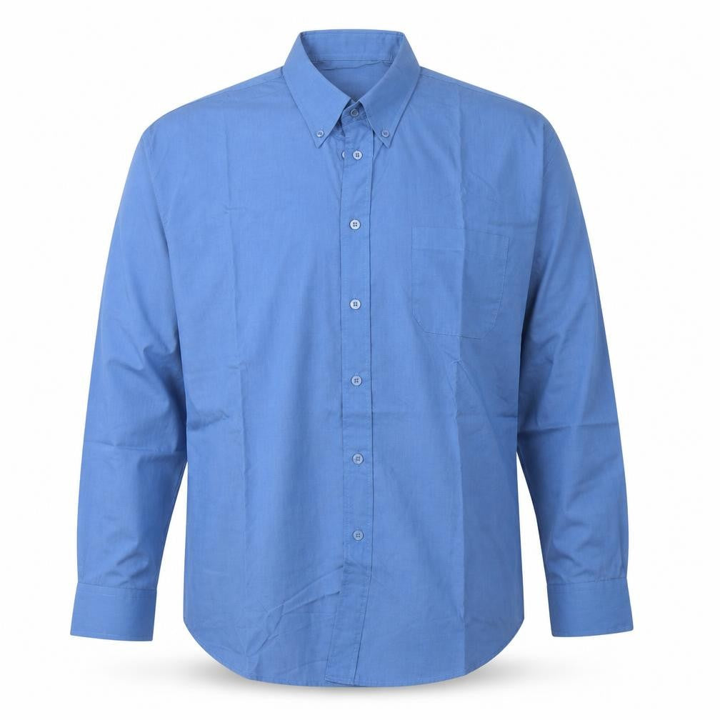 Mens UK Size XL Infuse Blue  Button-Up Long Sleeve Casual Shirt