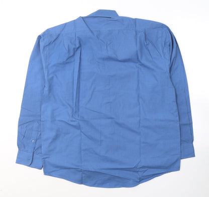 Mens UK Size XL Infuse Blue  Button-Up Long Sleeve Casual Shirt